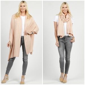 Zestt Organics Organic Cotton Dreamsoft Travel Scarf Bubble Knit Wrap Blush